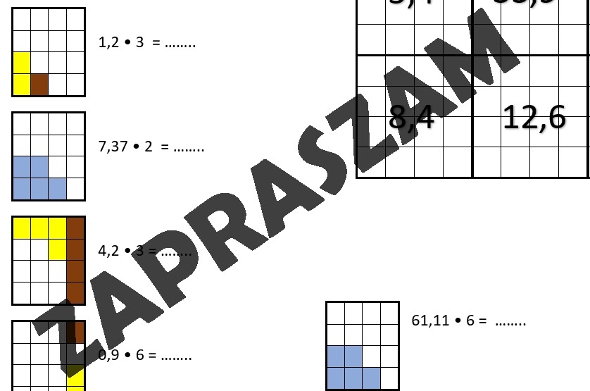 Kodowanie - mnożenie ułamków dziesiętnych przez liczby naturalne