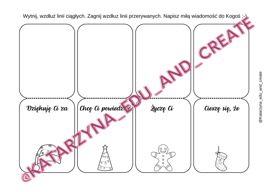Boże Narodzenie – karteczki z miłymi słowami