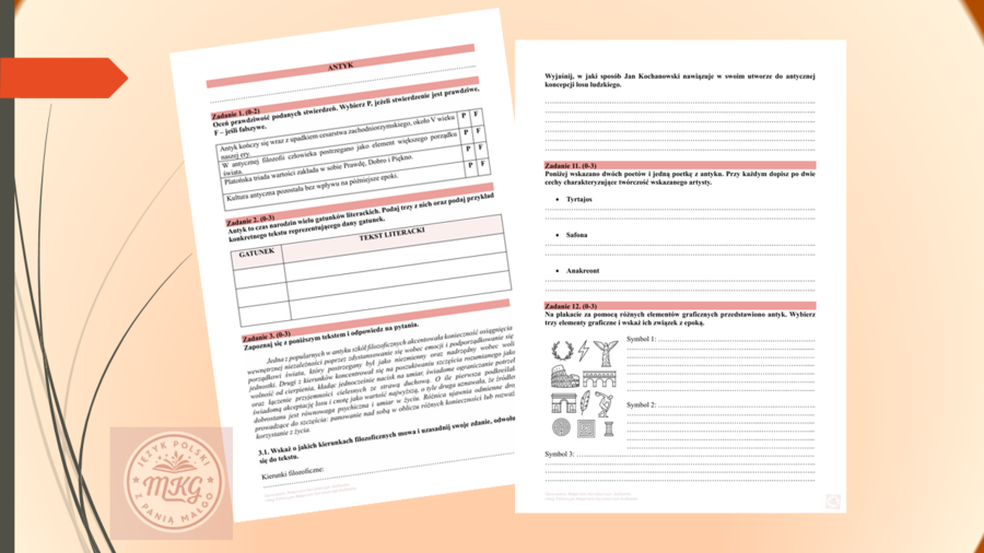 Sprawdzian przekrojowy z antyku