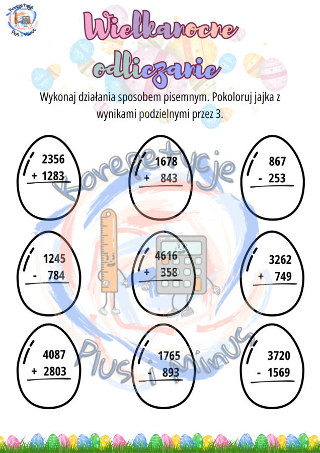 Wielkanocne karty pracy działania pisemne