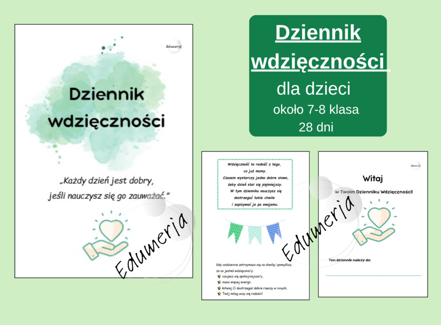 „Dziennik wdzięczności dla uczniów 7-8” – 28 dni uważności, refleksji i radości z codzienności. klasy7-8