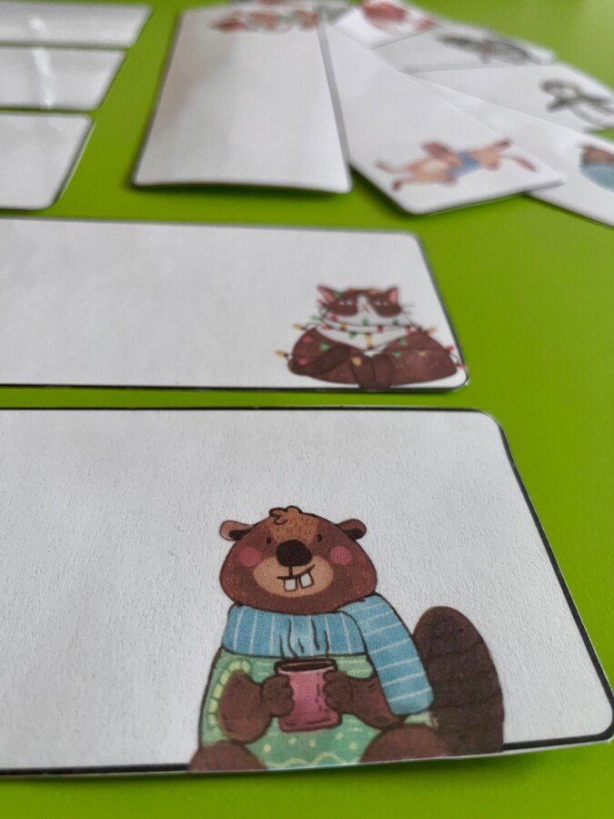 Boże Narodzenie - puste fiszki - miejsce na życzenia, polecenia