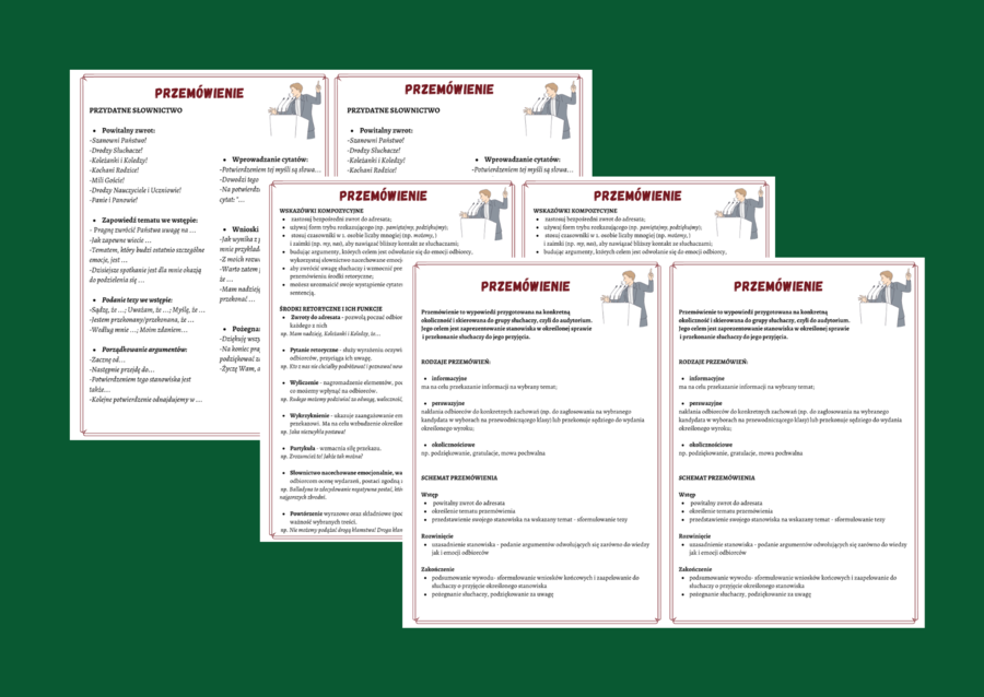 PRZEMÓWIENIE - prezentacja – 17 slajdów + 3 wklejki - wklejka- EGZAMIN - ćwiczenia redakcyjne