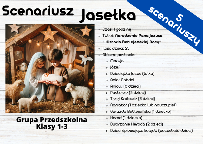 Jasełka - 5 scenariuszy - dla Przedszkola, dla klas 1-3