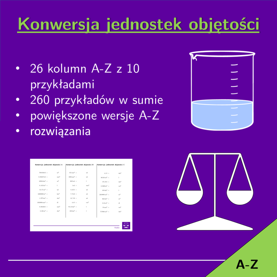 Konwersja jednostek objętości | matematyka | 26 kolumn