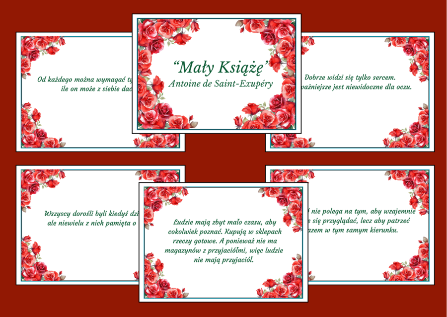 "MAŁY KSIĄŻĘ" – CYTATY – gazetka – 14 stron – wersja 2