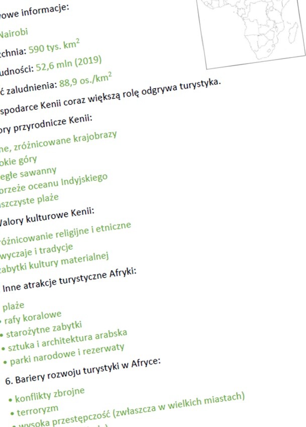 Kenia (gotowa notatka z lekcji)