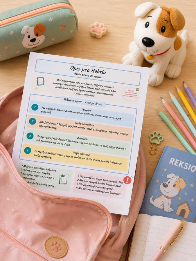 Opis psa Reksia – karta pracy do opisu