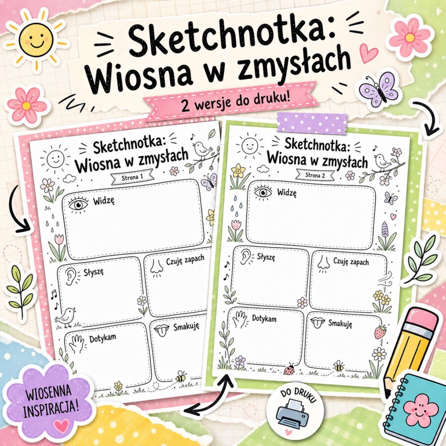 Sketchnotka. Wiosna w zmysłach