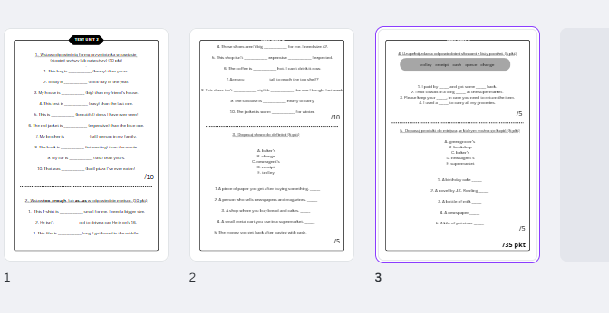 English Class A2 unit 2 test (sprawdzian/praca klasowa)