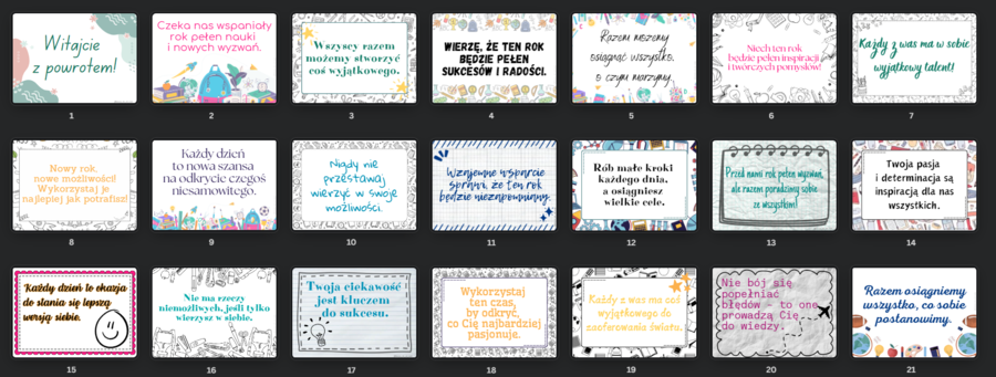 Plakaty z hasłami - nowy rok szkolny