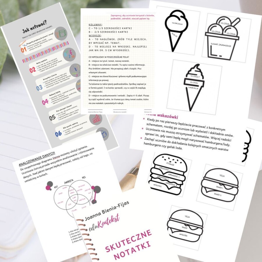 „Skuteczne notatki” - przewodnik dla nauczycielki/nauczyciela + materiały do druku + webinar
