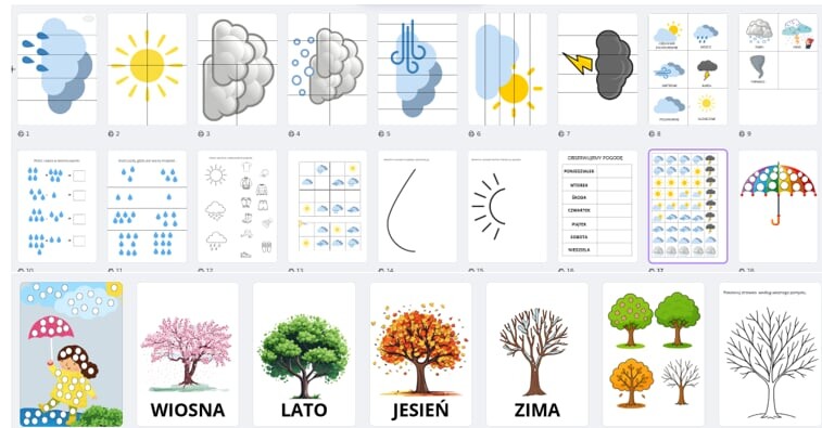 Pogoda, pory roku zadania