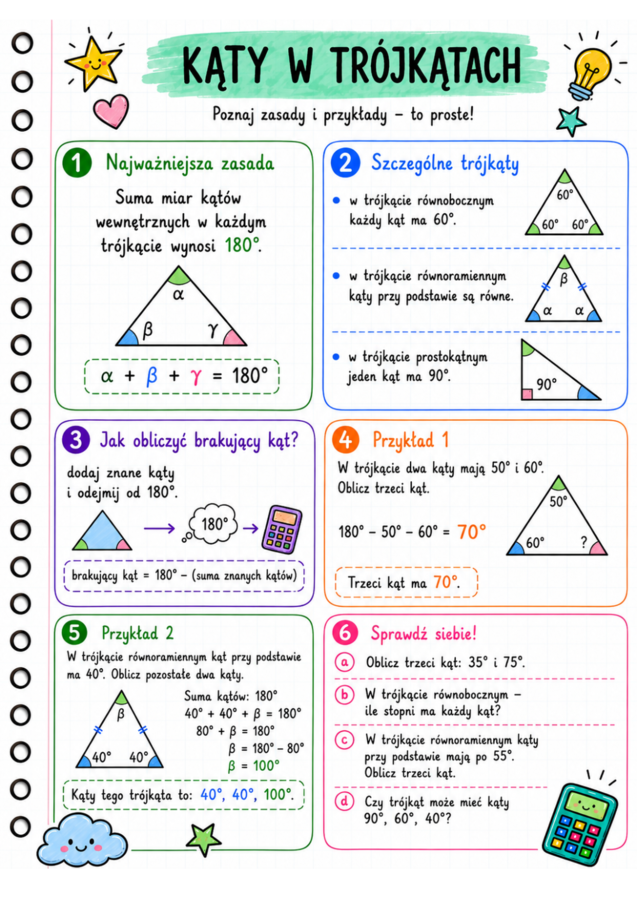 Notatki, które uczą – matematyka klasa 6
