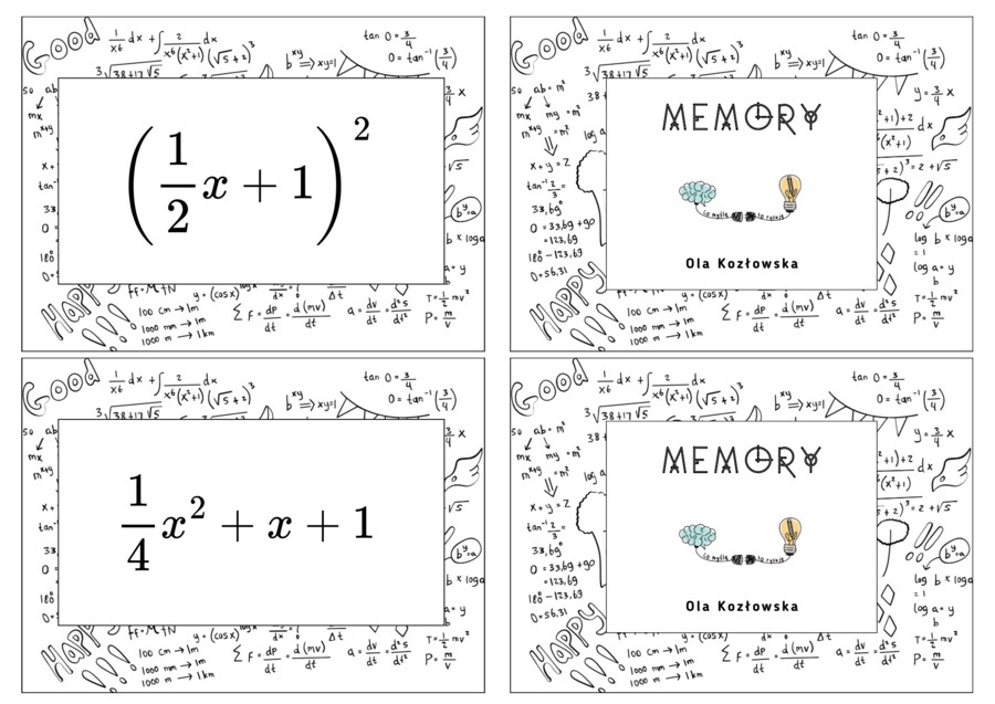 Memory wzory skróconego mnożenia