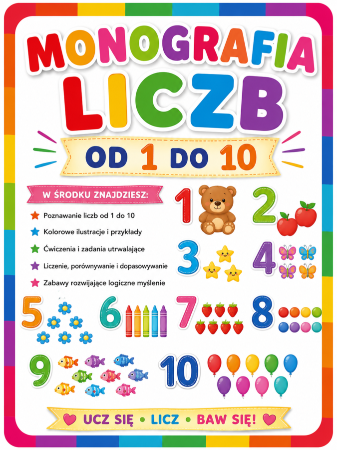 Liczby od 1 do 10.