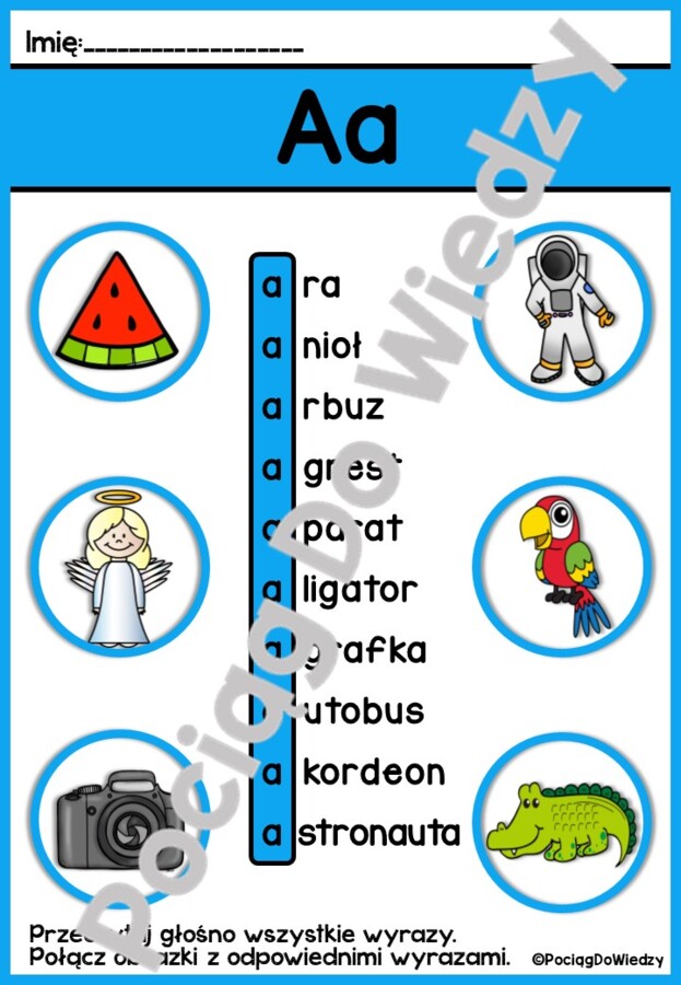 Czytam wyrazy, rozpoznaję obrazki