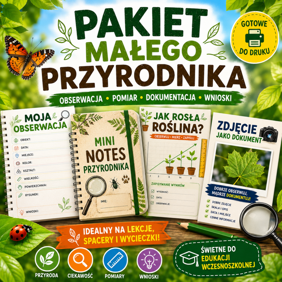Dokumentowanie obserwacji. Gotowy zestaw dla małych odkrywców przyrody