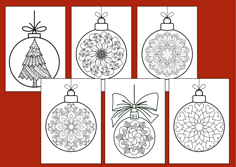 BOŻE NARODZENIE - MANDALA – zima – kolorowanka – biblioteka – świetlica – gazetka – mandale – 20 szt. - wersja 2