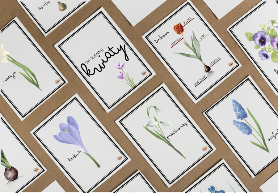 Wiosenne kwiaty - plakaty/wklejki