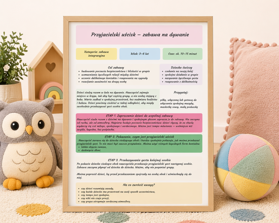 Przyjacielski uścisk – zabawa na dywanie