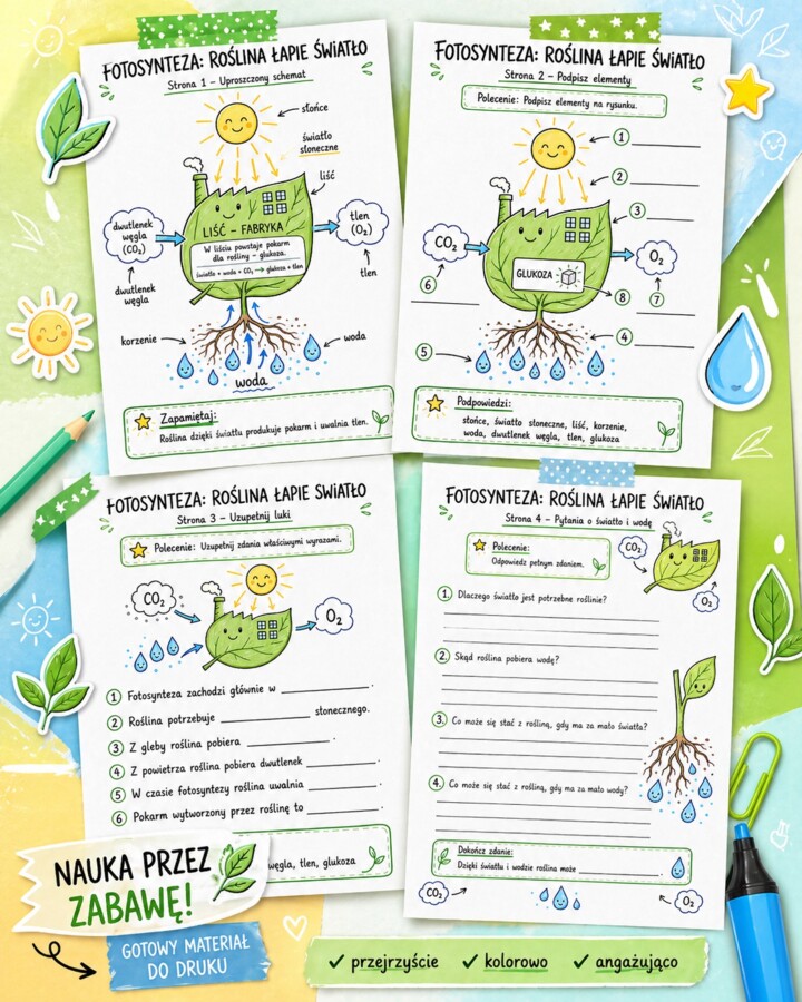 Fotosynteza. Roślina łapie światło