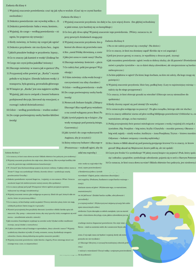 Walka Żywiołów gra polonistyczna