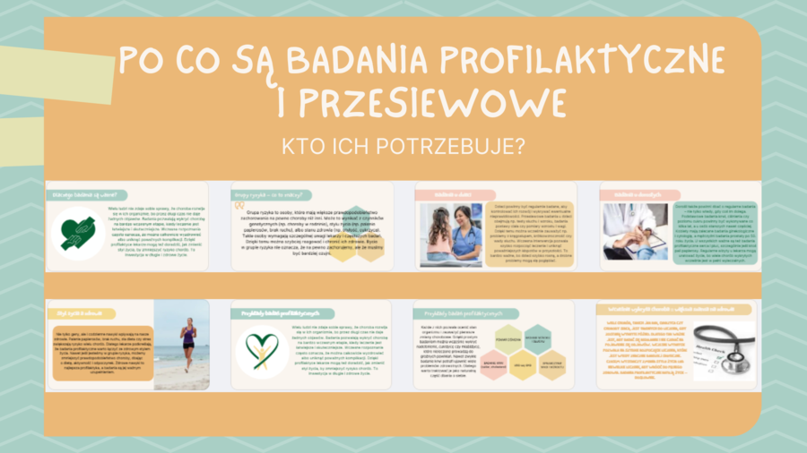 Edukacja Zdrowotna- PREZENTACJA-PO CO SĄ BADANIA PROFILAKTYCZNE I PRZESIEWOWE KTO ICH POTRZEBUJE? – kl 6- 14 SLAJDÓW PDF