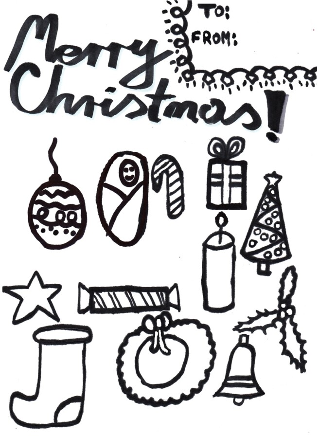 Christmas Card Coloring Page