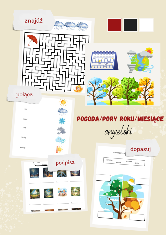 ANGIELSKI- pory roku/pogoda/miesiące