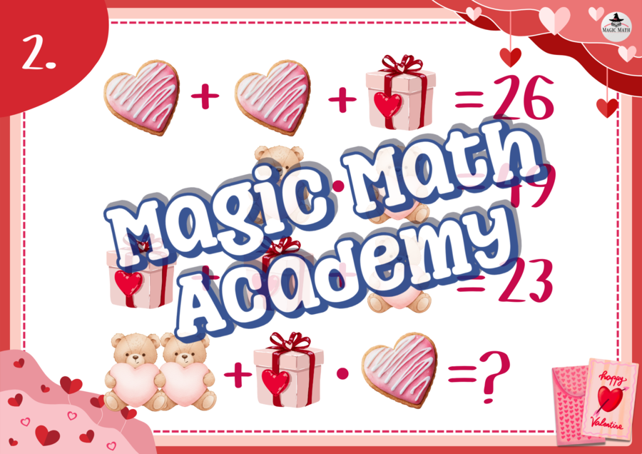 WALENTYNKOWE ZAGADKI LOGICZNE 2 - matematyka klasy 4-8 + rozwiązania