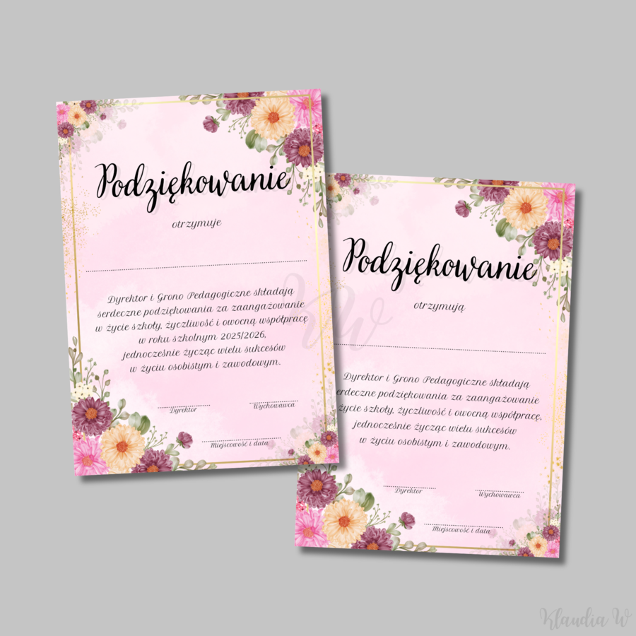 Podziękowania dla Rodziców - szkoła