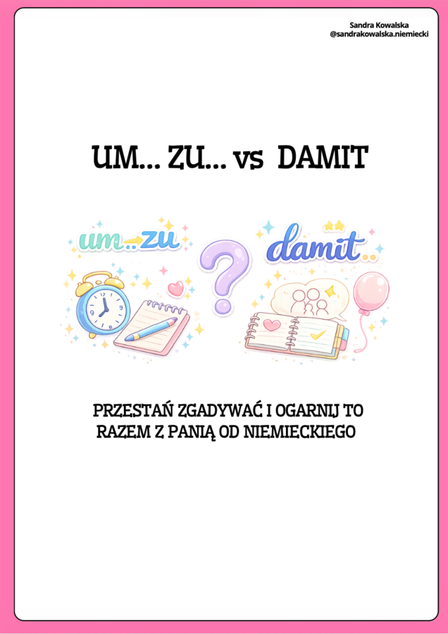 Um… zu… czy damit?