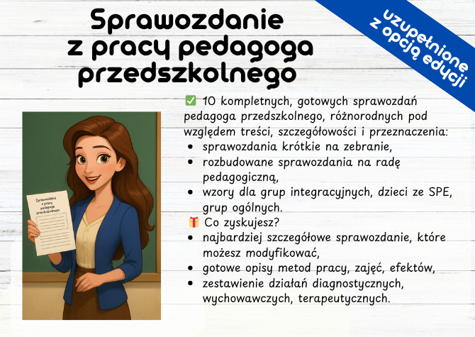 SPRAWOZDANIA PEDAGOGA PRZEDSZKOLNEGO