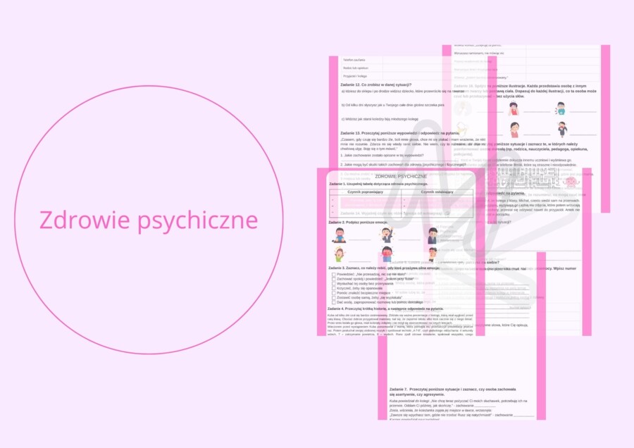 Zdrowie psychiczne - karty pracy
