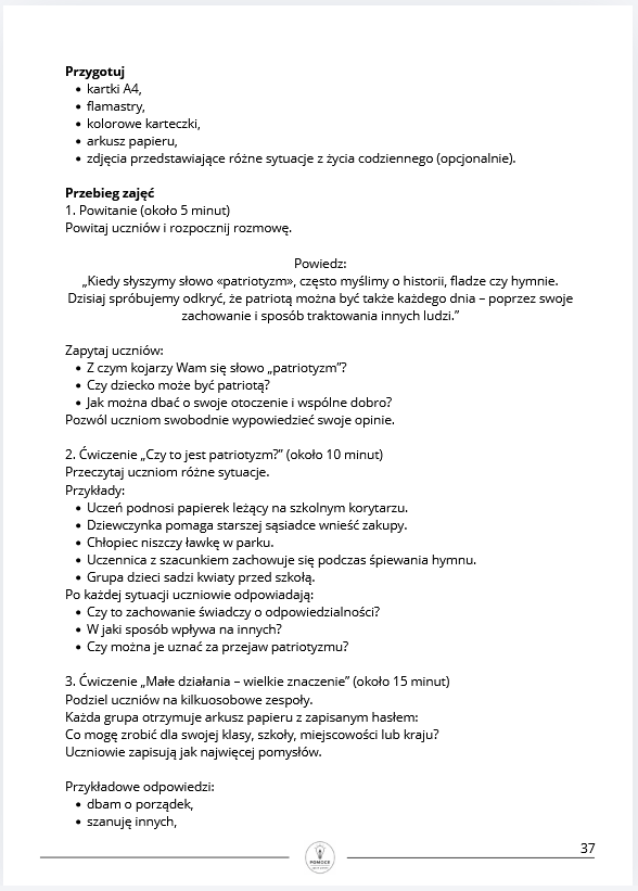 36  scenariuszy  godzin wychowawczych kl 4 PLAN PRACY WYCHOWAWCZEJ