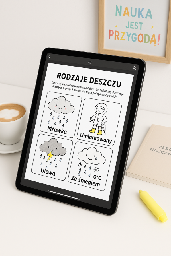 Karta pracy: "Rodzaje deszczu"