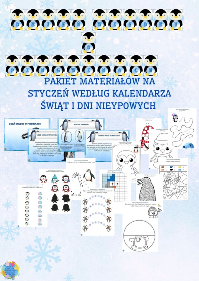 PAKIET MATERIAŁÓW NA STYCZEŃ WEDŁUG KALENDARZA ŚWIĄT I DNI NIETYPOWYCH.