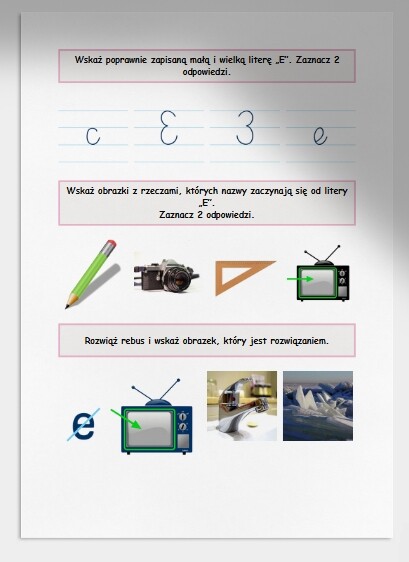 E i e. Karta pracy. Sprawdzian