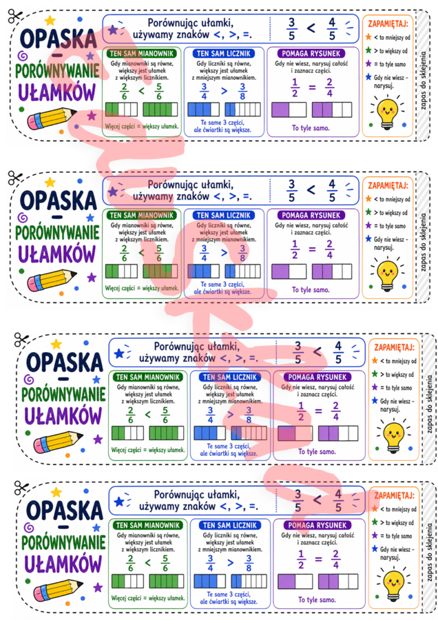 🟩 MATEMATYCZNE OPASKI NA RĘKĘ  Skuteczna pomoc dydaktyczna do wprowadzania nowych tematów