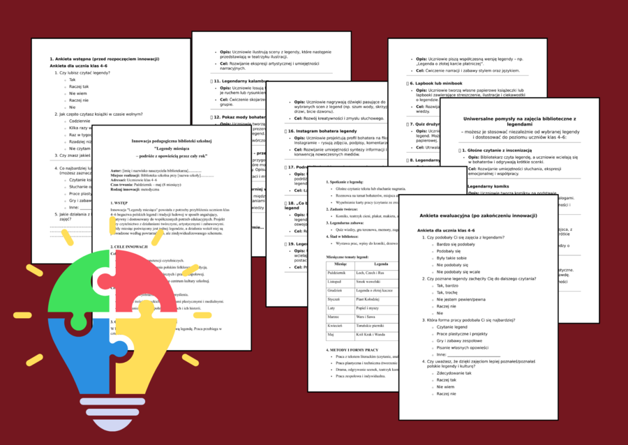 INNOWACJA pedagogiczna „LEGENDY MIESIĄCA – POZNAJ POLSKĘ PRZEZ OPOWIEŚCI!” - klasy 4-6 - BIBLIOTEKA