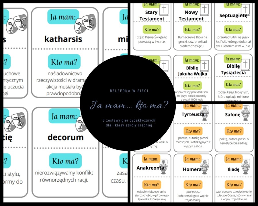 "Ja mam... kto ma?" 3 zestawy kart dydaktycznych - starożytność