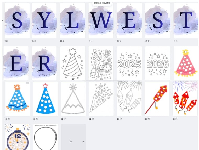 Sylwester- girlanda + zadania