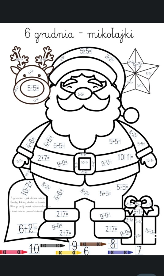 mikołajki - dodawanie i odejmowanie do 10