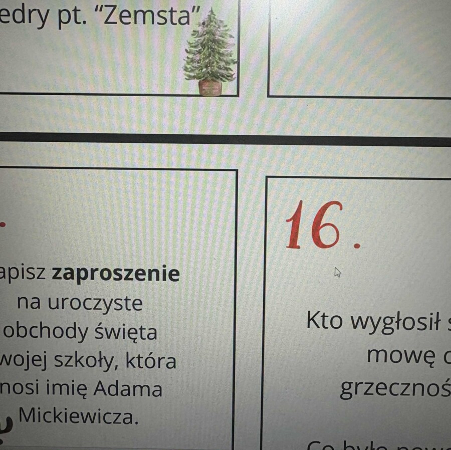 E8- kalendarz adwentowy