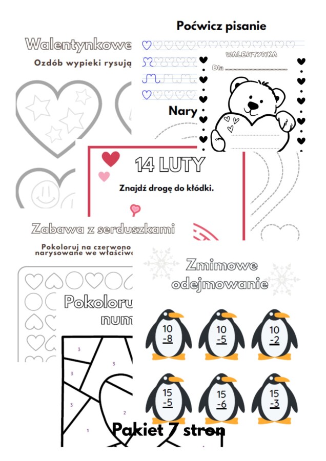 Materiały edukacyjne dla dzieci Walentynki