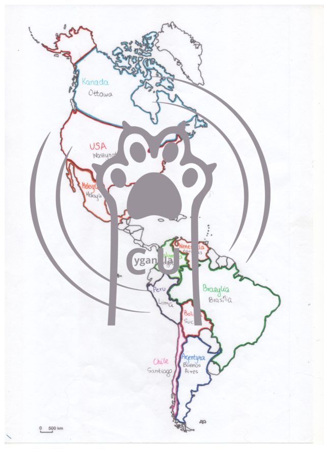 Notatki z Geografii PDF – Ameryka: państwa, rzeki, góry, morza [fiszki/mapy]