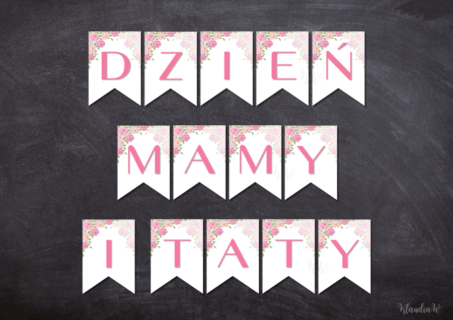 Dzień Mamy i Taty - girlanda do druku