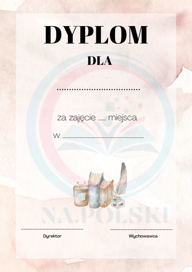 Dyplom dla laureata/laureatki konkursu