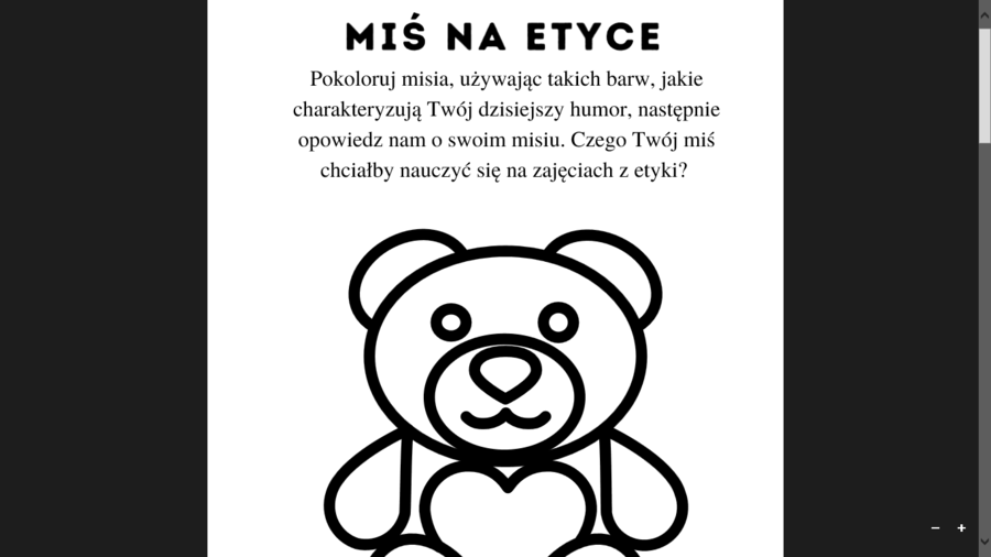 Etyka klasa 1- Miś na etyce